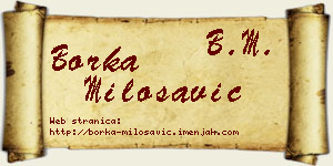 Borka Milosavić vizit kartica